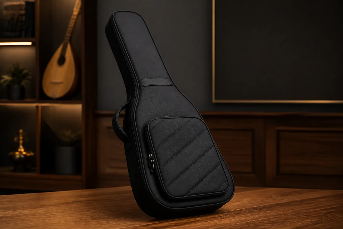 Siyah gitar kılıfı